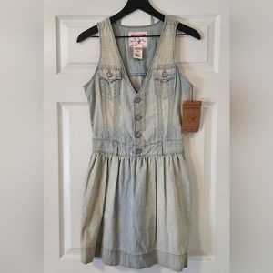 True religion Roxanne denim sleeveless dress